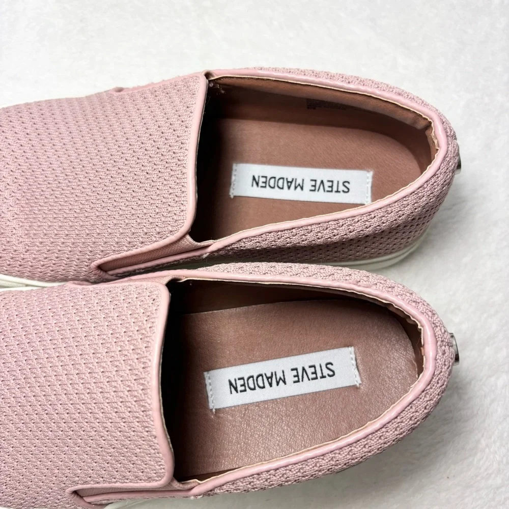 Steve Madden‎ Blush Pink Knit Slip-On Shoes Align Loafers Size 7